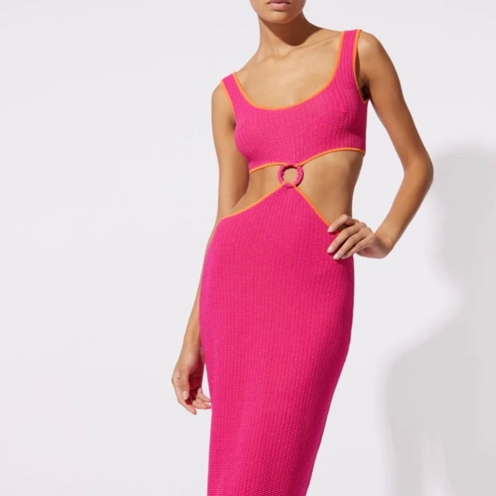 SOLID & STRIPED Pink Midi Dress